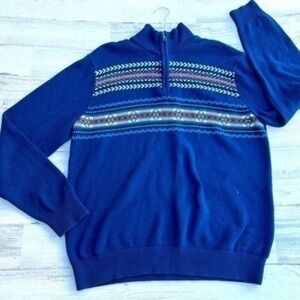 NAUTICA 1/4 Zip Knit Sweater Mens Pullover Blue‎